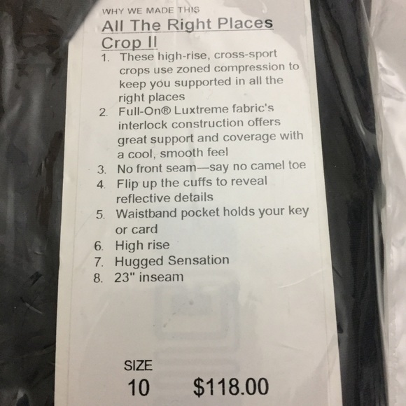 Lululemon All The Right Places Crop II 23” NWT - Picture 6 of 6